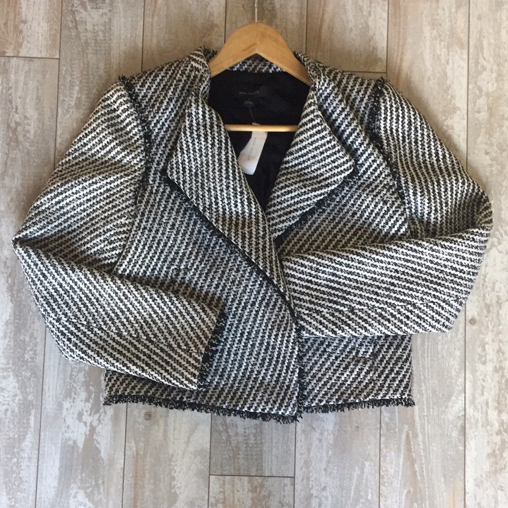 Ann Taylor Black & White Tweed Jacket